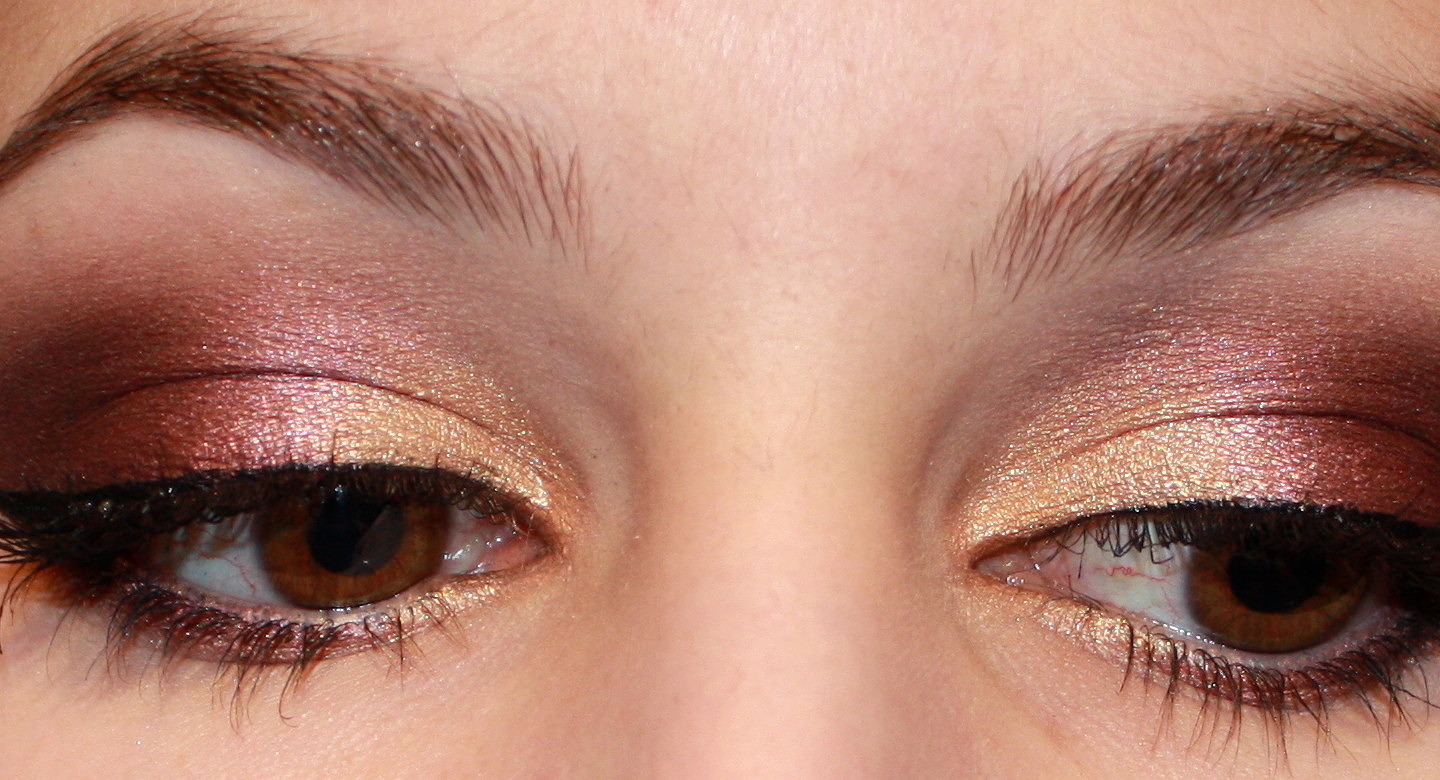 Gold and purple eyeshadow