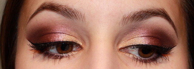 Gold and purple eyeshadow