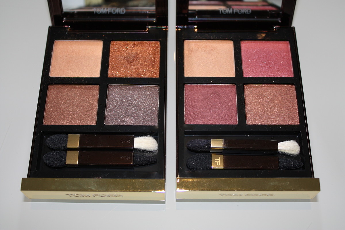 Tom Ford Quad swatches: Cognac Sable & Burnished Amber