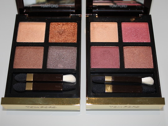 Tom Ford Quad swatches: Cognac Sable & Burnished Amber