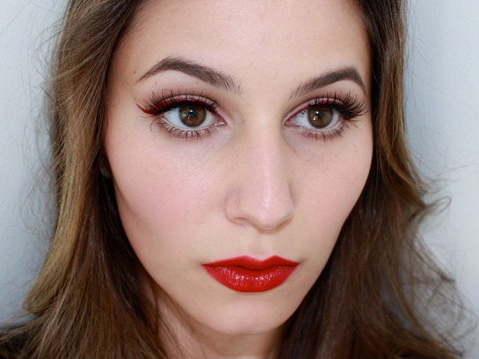 Red Eyeliner and Red Lipstick