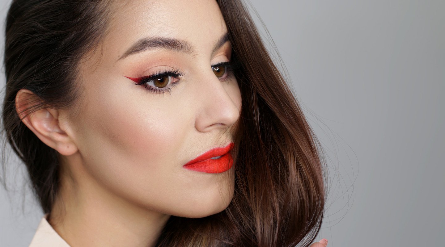 Christmas Makeup – Ombre Winged Liner & Red Lip Tutorial